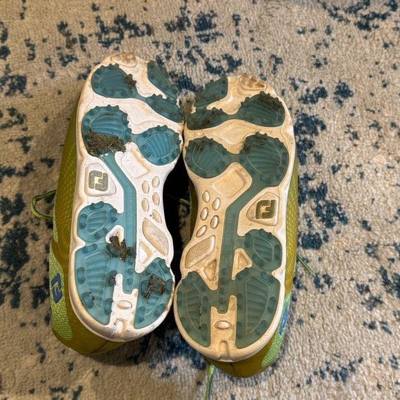 Footjoy Empower Spikeless Athletic Golf Shoe Womens Size 8 98001 Blue Yellow - Picture 8 of 8